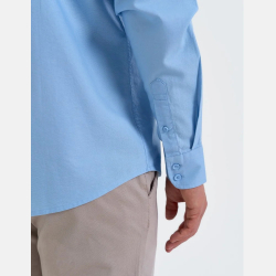 KOSZULA męska BAWEŁNIANA, typu oxford NIEBIESKA KOŁNIERZ MORAJ